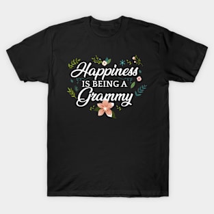 Happiness Is Being a Grammy Grandma Floral T-Shirt